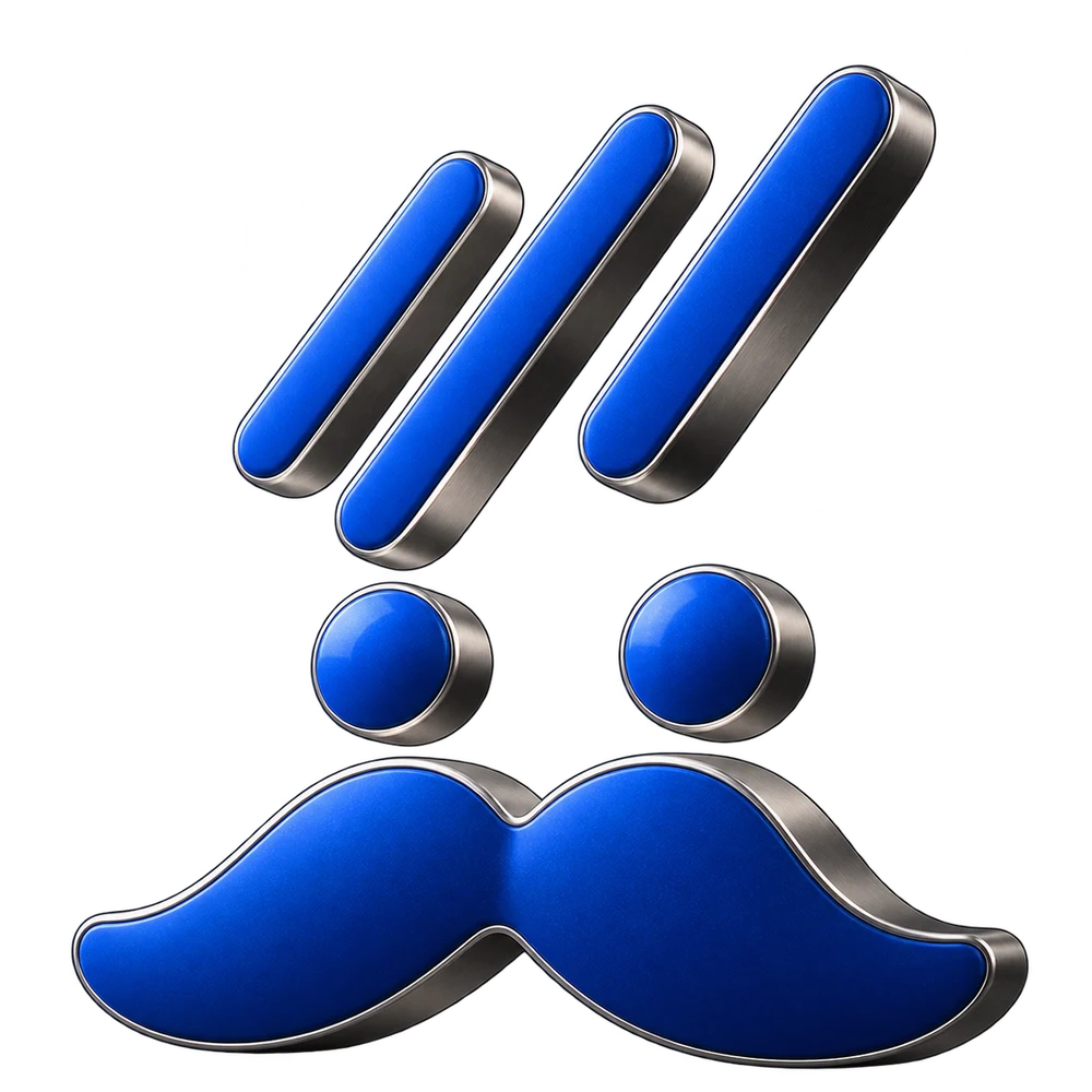 Il volto di Adelmo, in blu e titanio